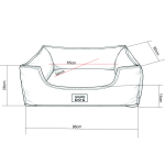 Pelech Golden Dog Saba L – 96 x 80 x 28 cm, grafitový